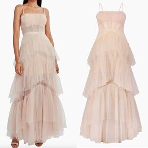 BCBGMaxAzria Blush Pink Layered Maxi Dress
